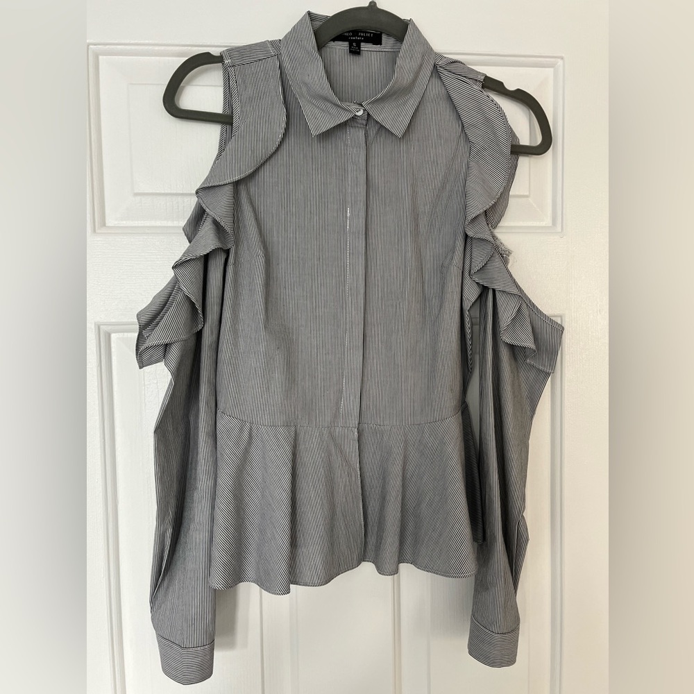 Open shoulder peplum blouse